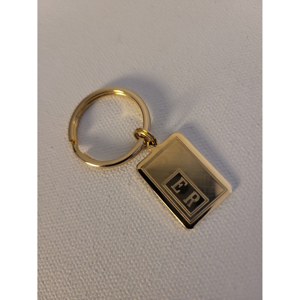 Vintage Gold Tone Monogram Keychain